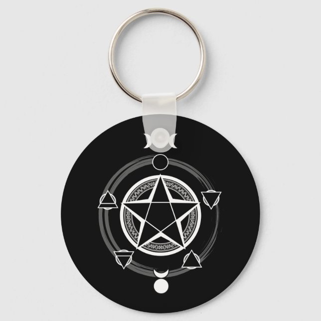 Dark Elemental Pentagram Keychain (Front)