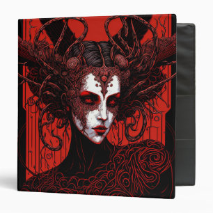 Dark Elf Demon Red Black Fantasy Art 3 Ring Binder