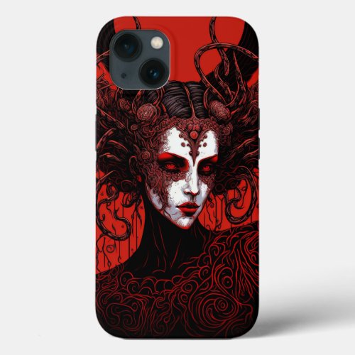 Dark Elf Demon Red Black Fantasy Art iPhone 13 Case