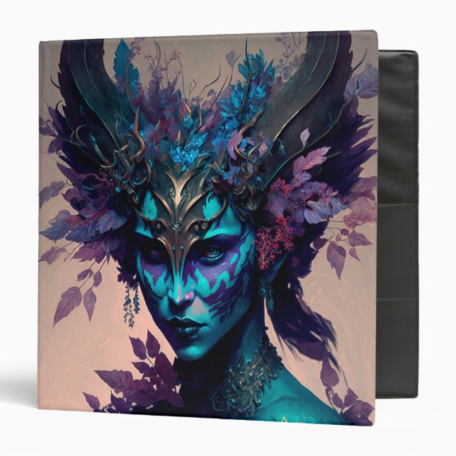 Dark Elf Fantasy Art 3 Ring Binder (Front/Inside)