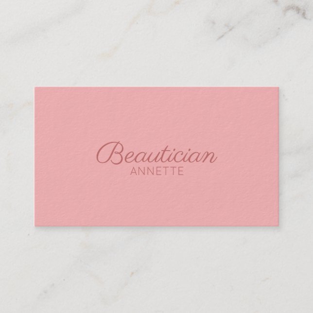 Dark elite minimalist elegance pink business card (Front)