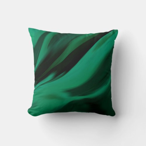Dark Emerald Green Abstract Throw Pillow