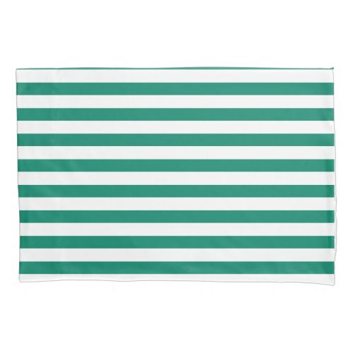 Dark Emerald Green Blue Color Stripes Summer   Pillow Case