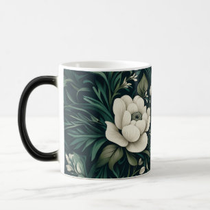 Dark Emerald Green Floral Color Morph Mug