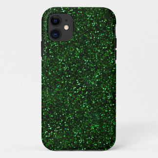 Dark Emerald Green Glitter iPhone 11 Case