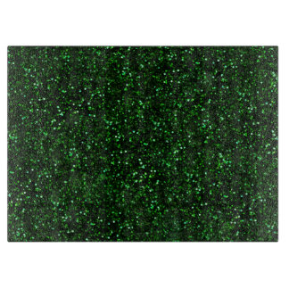 Dark Emerald Green Glitter Cutting Board