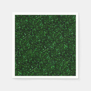 Dark Emerald Green Glitter Paper Napkins