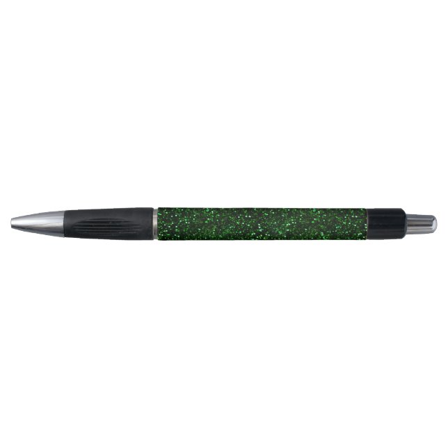 Dark Emerald Green Glitter Pen (Front)
