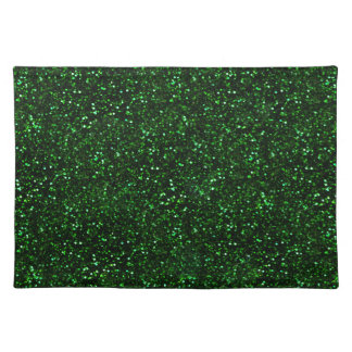 Dark Emerald Green Glitter Placemat