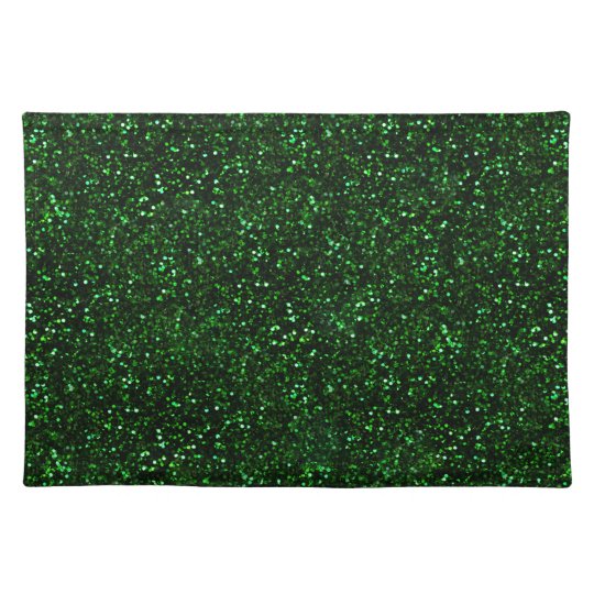 Dark Emerald Green Glitter Placemat