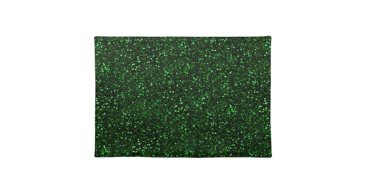Dark Emerald Green Glitter Placemat Zazzle