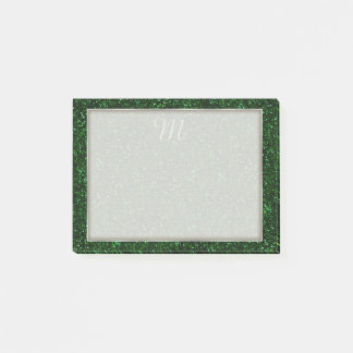 Dark Emerald Green Glitter Post-it Notes