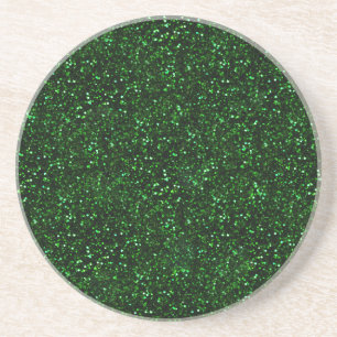 Dark Emerald Green Glitter Sandstone Coaster
