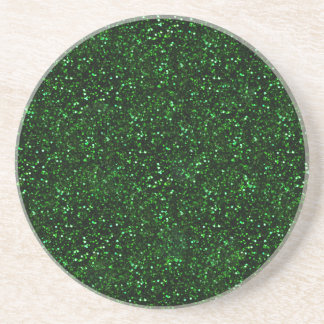 Dark Emerald Green Glitter Sandstone Coaster