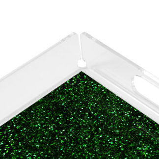 Dark Emerald Green Glitter Serving Tray