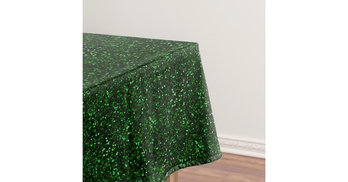 Dark Emerald Green Glitter Tablecloth Zazzle