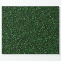 Dark Emerald Green Glitter Wrapping Paper