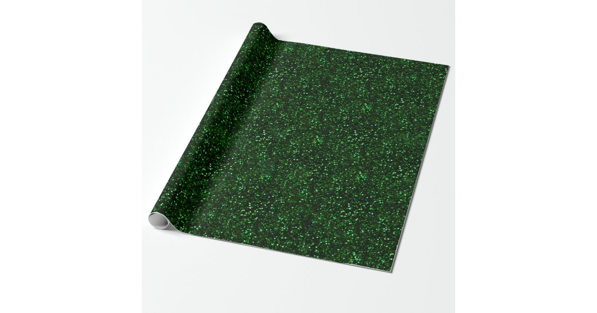 Dark Emerald Green Glitter Wrapping Paper