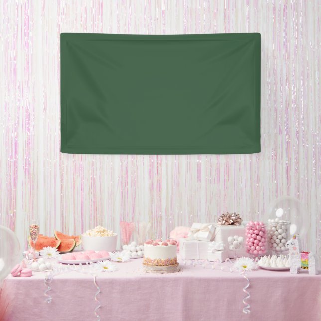 Dark Emerald Green Solid Color Banner (Party)
