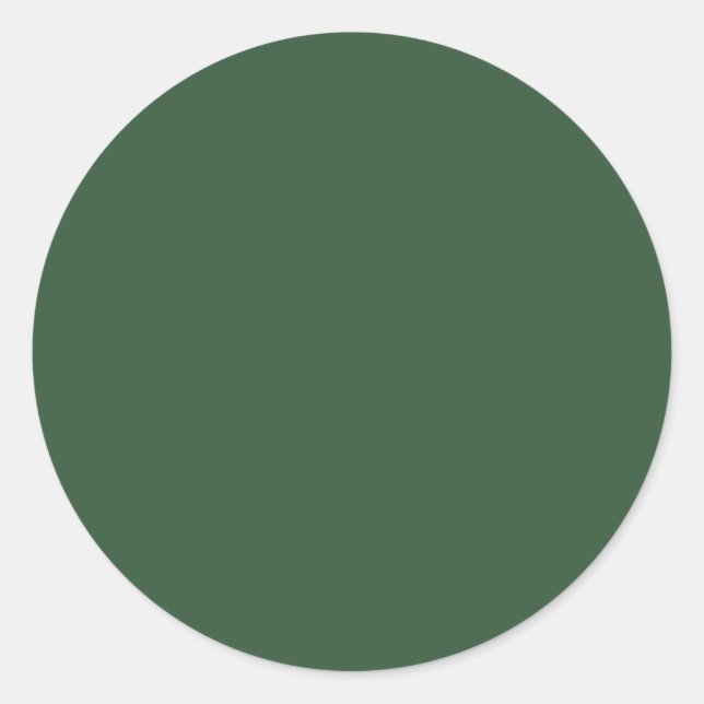 Dark Emerald Green Solid Color Classic Round Sticker (Front)