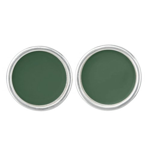 Dark Emerald Green Solid Color Cufflinks