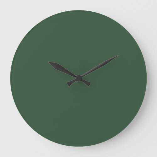Dark Emerald Green Solid Color Large Clock