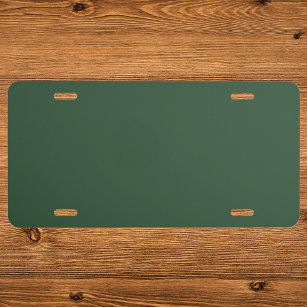Dark Emerald Green Solid Color License Plate