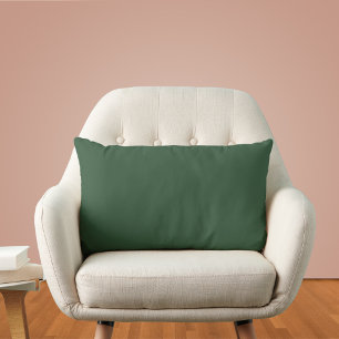 Dark Emerald Green Solid Color Lumbar Pillow