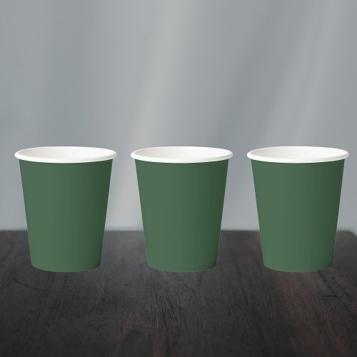Dark Emerald Green Solid Color Paper Cups