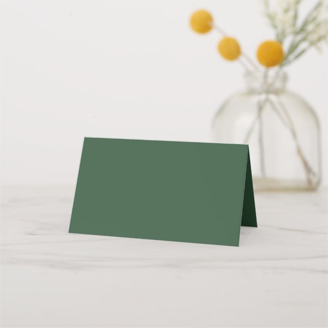 Dark Emerald Green Solid Color Place Card (Front)