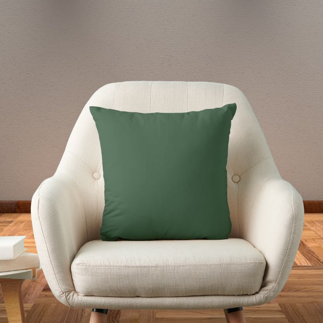 Dark Emerald Green Solid Color Throw Pillow (Creator Uploaded)