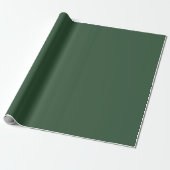 Dark Emerald Green Solid Color Wrapping Paper (Unrolled)