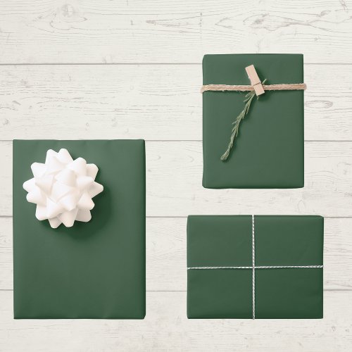 Dark Emerald Green Solid Color Wrapping Paper Sheets