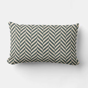 Dark Emerald Herringbone Modern Home Decor Accent Lumbar Pillow