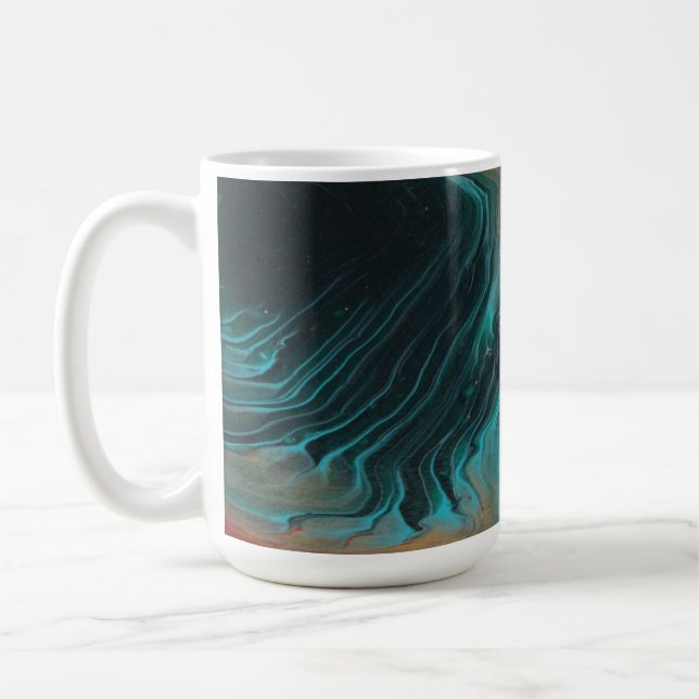 Dark Emerald Ocean Waves Mug (Left)