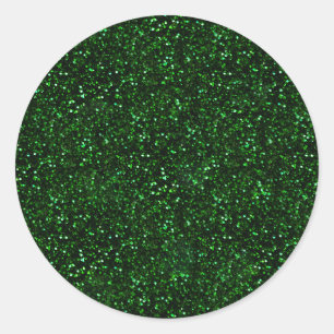 Dark Emerald Spring Green Glitter Classic Round Sticker