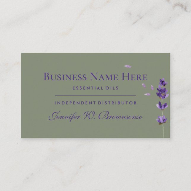Dark essential oils Lavender Purple Business Card (Front)