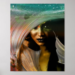 Dark Ethnic Mermaid Poster