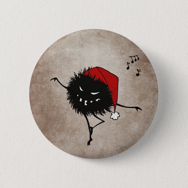 Dark Evil Christmas Bug Button (Front)