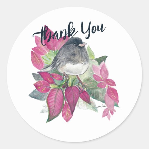 Dark Eyed Junco Bird Art Classic Round Sticker