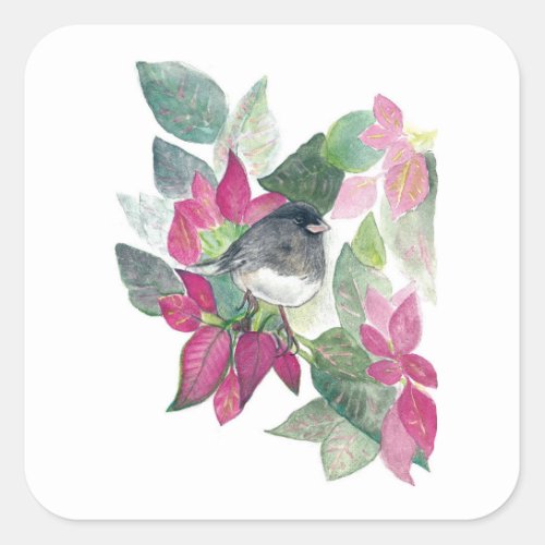 Dark Eyed Junco Bird Square Sticker