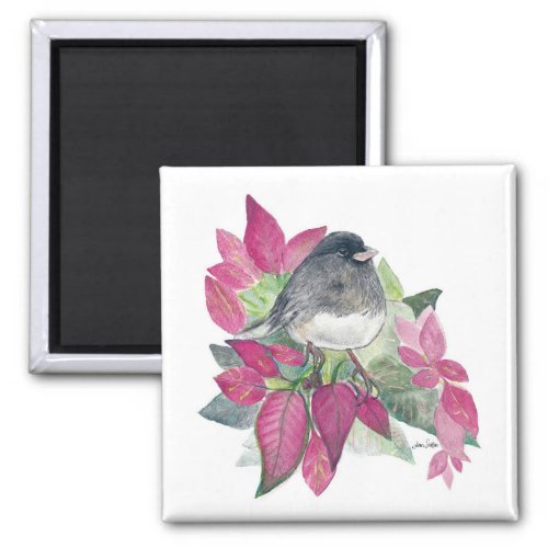 Dark Eyed Junco Bird Watercolor Art Magnet