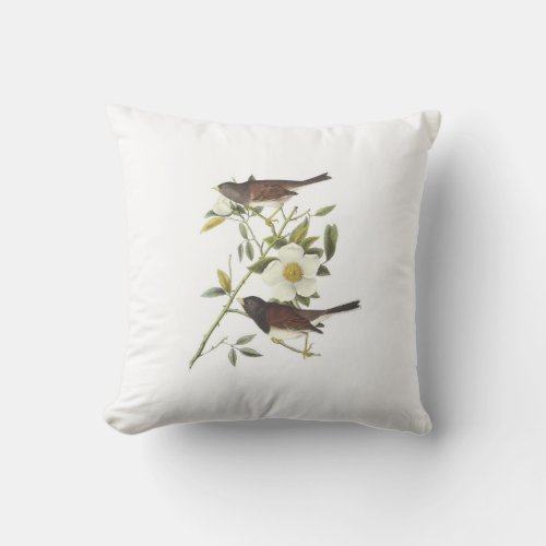 Dark_eyed Junco by Audubon Throw Pillow