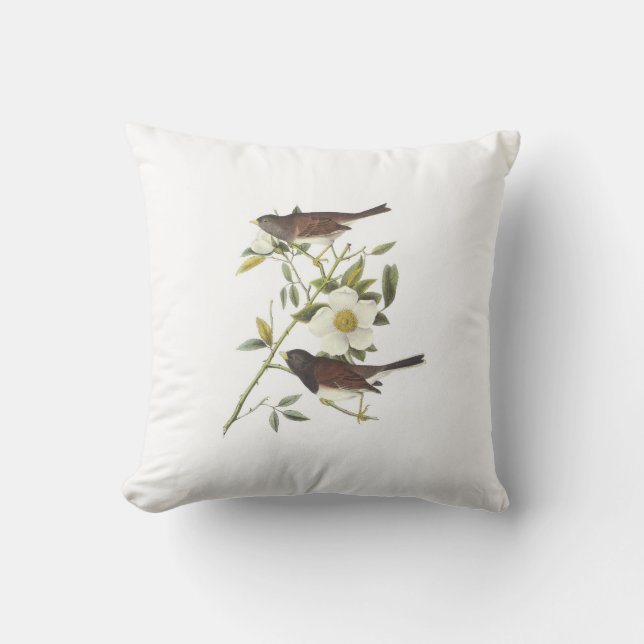Dark-eyed Junco by Audubon Throw Pillow (Front)