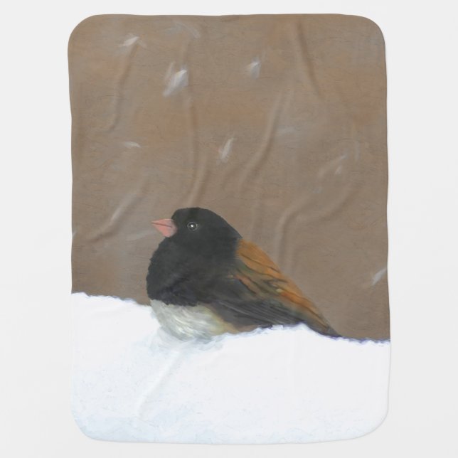 Dark-Eyed Junco Painting - Original Bird Art Baby Blanket (Front)