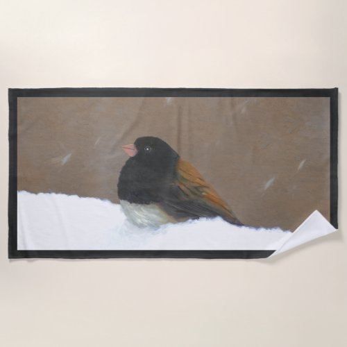 Dark_Eyed Junco Painting _ Original Bird Art Beach Towel