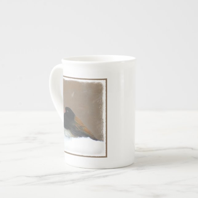 Dark-Eyed Junco Painting - Original Bird Art Bone China Mug (Front Left)