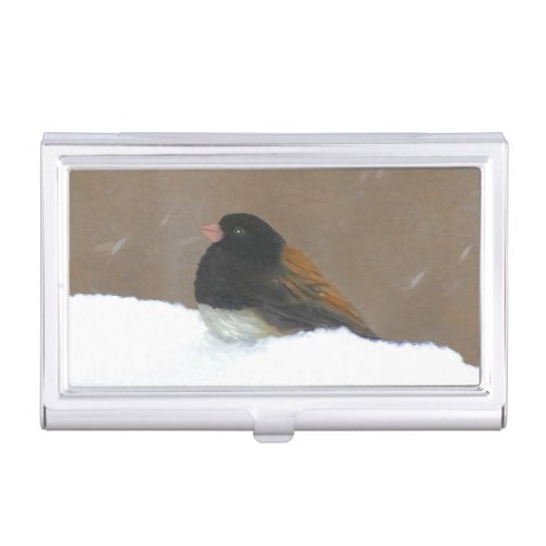 Dark_Eyed Junco Painting _ Original Bird Art Business Card Case