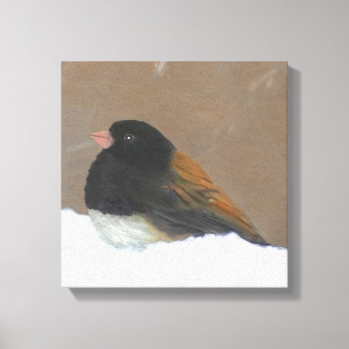 Dark_Eyed Junco Painting _ Original Bird Art Canvas Print