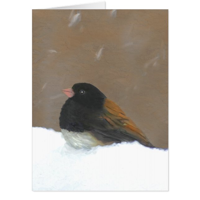 Dark-Eyed Junco Painting - Original Bird Art Card (Front)
